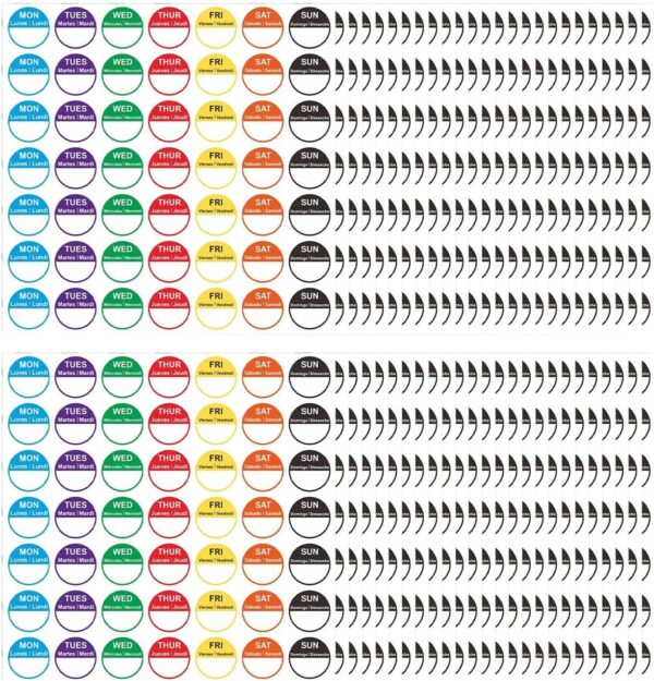 Etichette giorno settimana AlluraPet 7 colori 3 lingue-0
