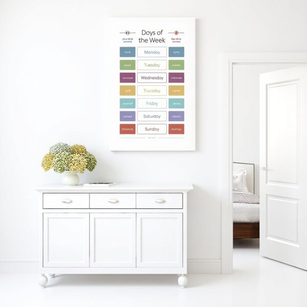 ACFTAIN Poster Tela Giorni Settimana Decorazione Casa