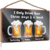Targa decorativa legno birra divertente casa fattoria decor-0