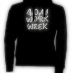 Felpa con cappuccio Vendax 4 giorni lavoro unisex nero