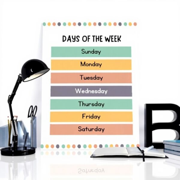 Poster educativo Days of the Week ZJIXAOSD decorazione