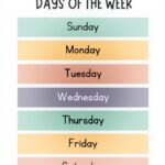 Poster educativo Days of the Week ZJIXAOSD decorazione