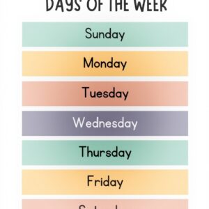 Poster educativo Days of the Week ZJIXAOSD decorazione