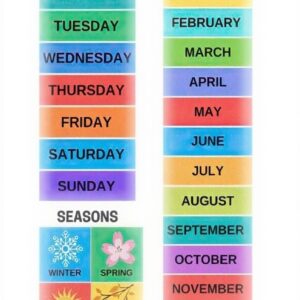 Poster Educativo Giorni Settimana Mesi Anno Decorazione Aula