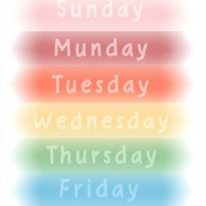 Poster Giorni Settimana Homeschool Decor Aula Insegnante