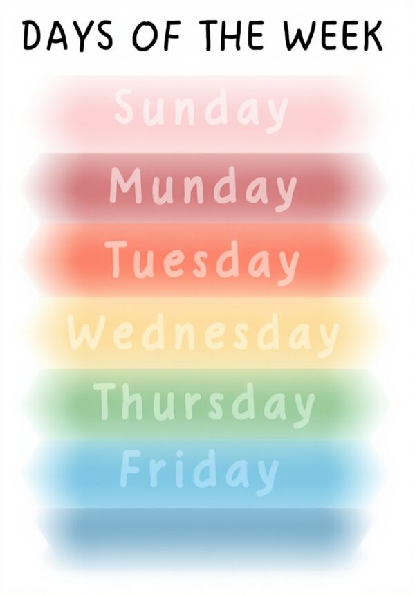 Poster Giorni Settimana Homeschool Decor Aula Insegnante