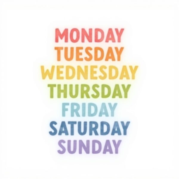Poster Retrò Metallico One Week Rainbow Day Decorazione