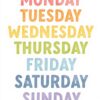 Poster Retrò Metallico One Week Rainbow Day Decorazione