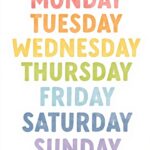 Poster Retrò Metallico One Week Rainbow Day Decorazione