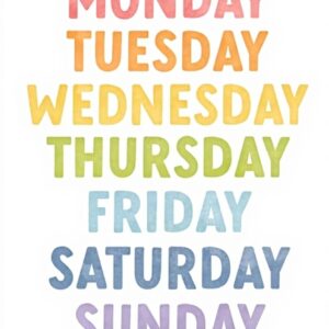 Poster Retrò Metallico One Week Rainbow Day Decorazione