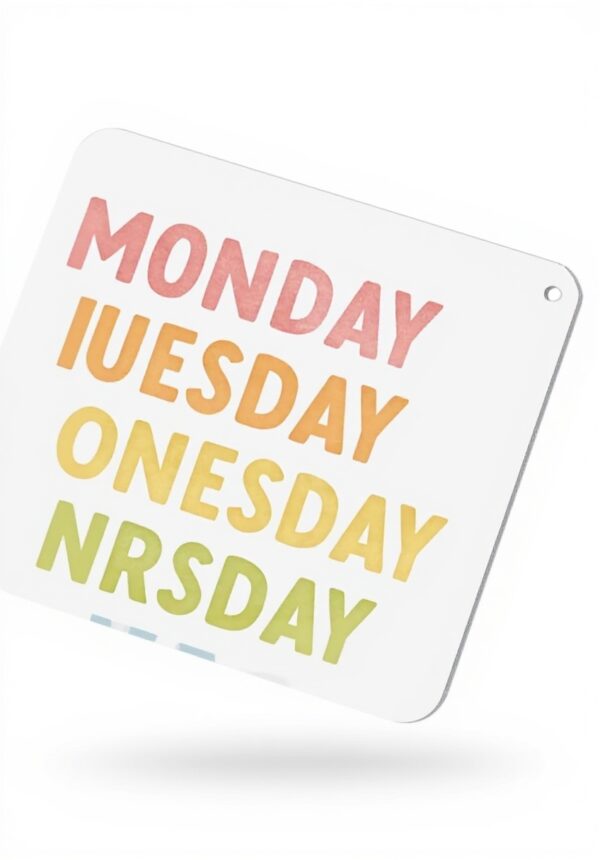 Poster Retrò Metallico One Week Rainbow Day Decorazione