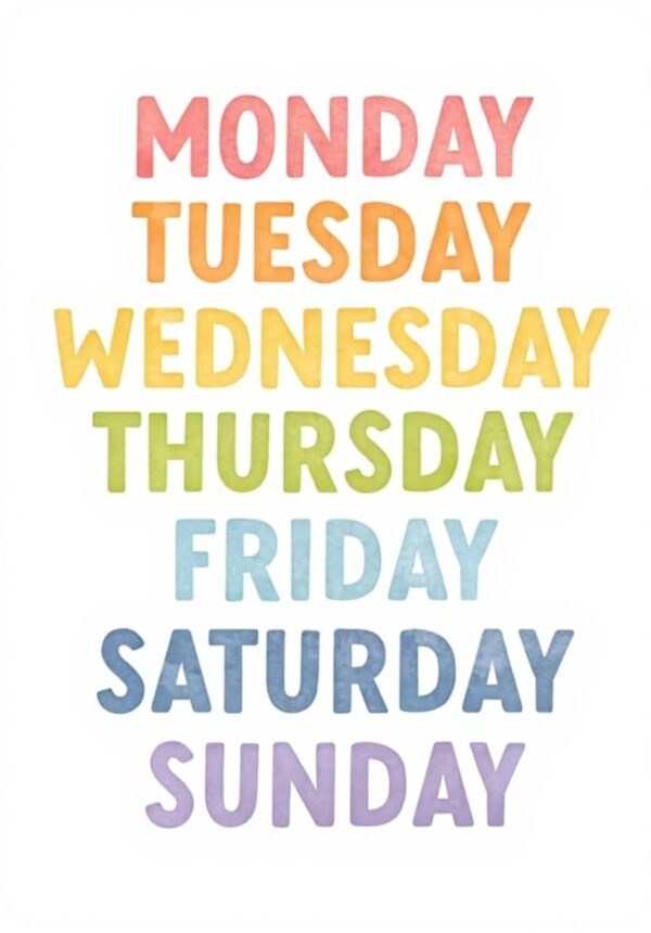Poster Retrò Metallico One Week Rainbow Day Decorazione