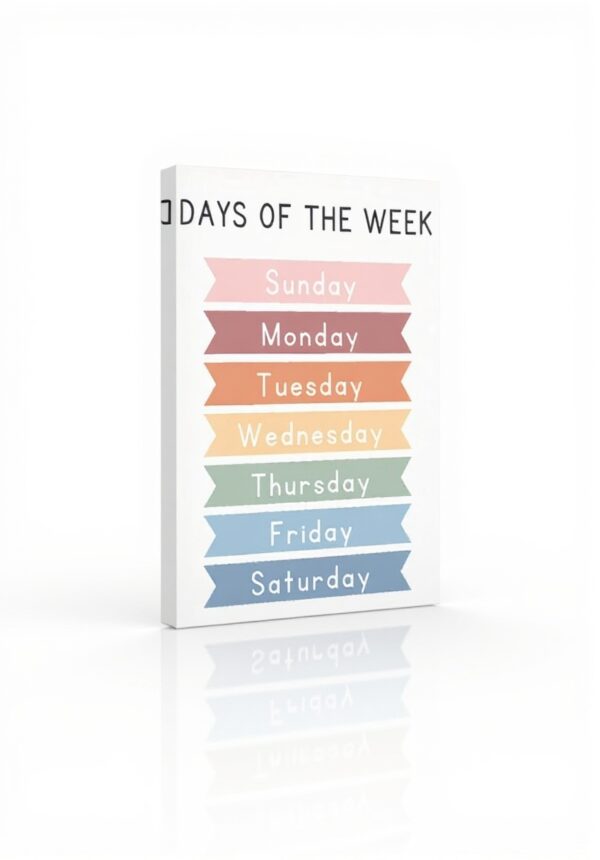 Poster su tela Days of the Week decorazione bambini aule