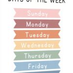 Poster su tela Days of the Week decorazione bambini aule