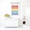 Poster su tela Days of the Week decorazione bambini aule