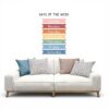 Poster su tela Days of the Week decorazione bambini aule