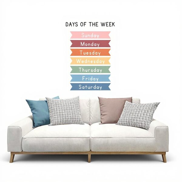 Poster su tela Days of the Week decorazione bambini aule