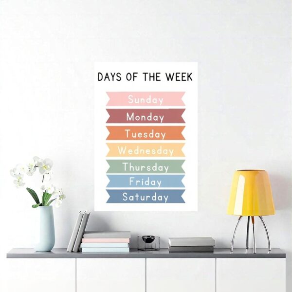 Poster su tela Days of the Week decorazione bambini aule