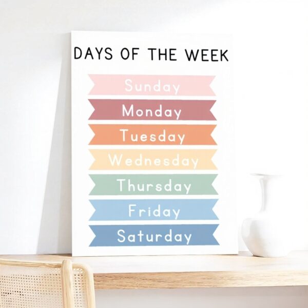 Poster su tela Days of the Week decorazione bambini aule