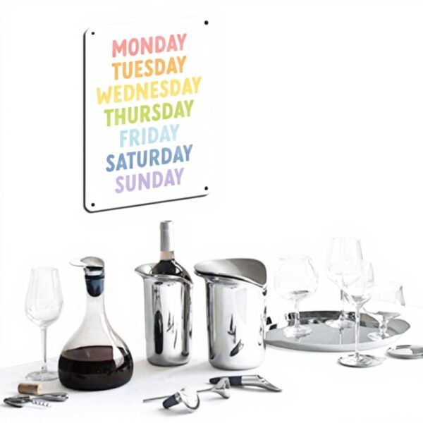 Poster metallo vintage One Week Rainbow Day decorazione