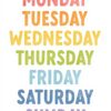 Poster metallo vintage One Week Rainbow Day decorazione