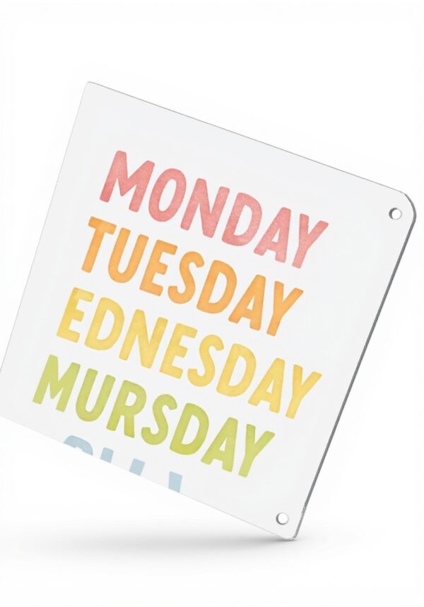 Poster metallo vintage One Week Rainbow Day decorazione