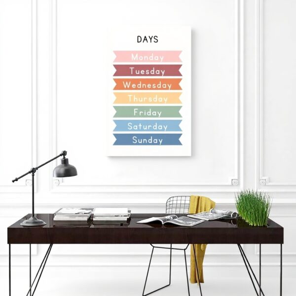 Poster giorni settimana decorazione parete educativo QGVBGF