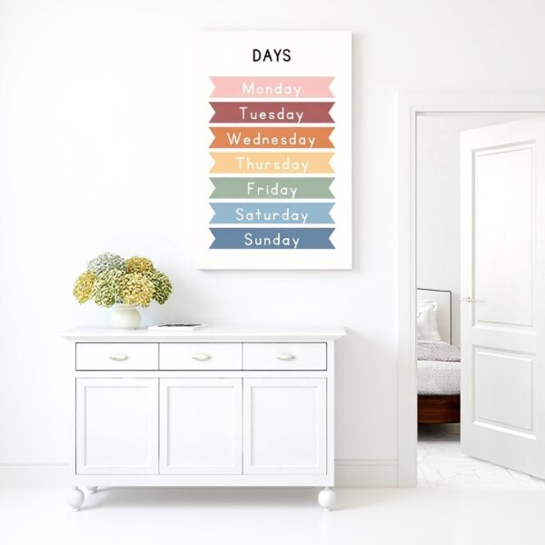 Poster giorni settimana decorazione parete educativo QGVBGF