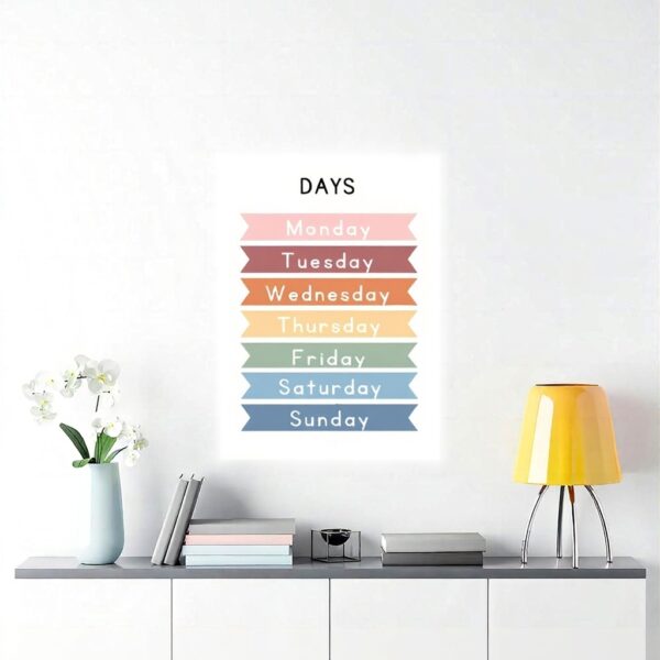Poster giorni settimana decorazione parete educativo QGVBGF