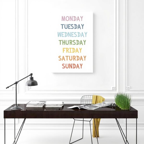 Poster Giorni Settimana Tela Decorazione Parete Casa Bar