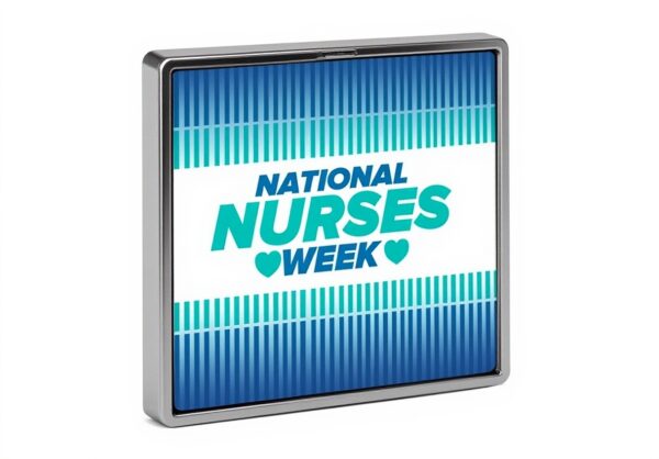 Spilla quadrata Happy Nurses Week Day FWJZDSP metallo