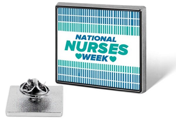 Spilla quadrata Happy Nurses Week Day FWJZDSP metallo