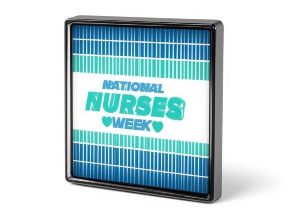 Spilla quadrata Happy Nurses Week Day FWJZDSP metallo