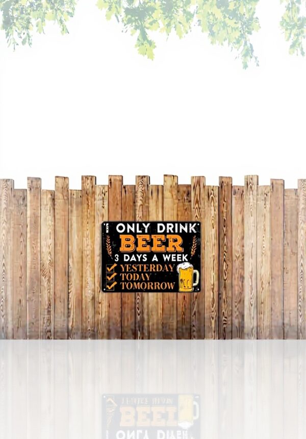 Targa latta vintage I Only Drink Beer decorazione cucina