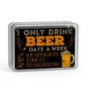 Targa metallo vintage I Only Drink Beer decorazione parete