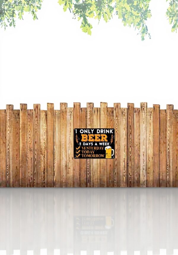 Targa metallo vintage I Only Drink Beer decorazione parete