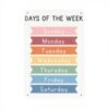 Targa metallo vintage Days of the Week decorazione parete