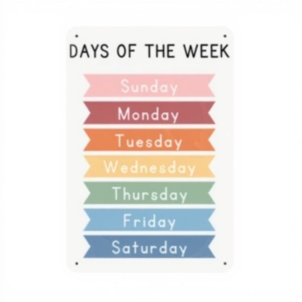 Targa metallo vintage Days of the Week decorazione parete