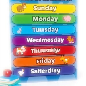 Poster Giorni Settimana Impermeabile Bambini Decorazione