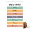 Poster educativo Days of the Week decorazione parete XYSWDD