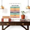 Poster educativo Days of the Week decorazione parete XYSWDD