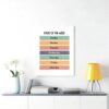 Poster educativo Days of the Week decorazione parete XYSWDD