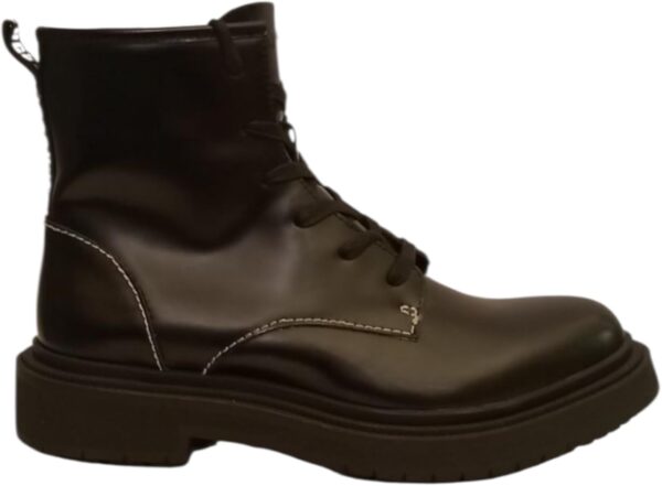 Bikkembergs Scarpe Pelle Lucida Uomo Nero Stile Elegante-4