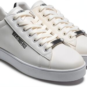 Scarpe Bikkembergs Uomo Pelle Bianche Sneakers Casual-0