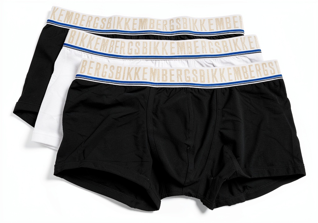 Installing Boxer Bikkembergs Uomo Parigamba Confezione 3 Bianco Nero on a wooden desk