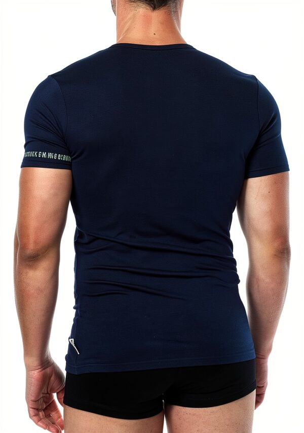 T-shirt Bikkembergs Uomo Blu Navy Cotone Intimo Continuativo-3