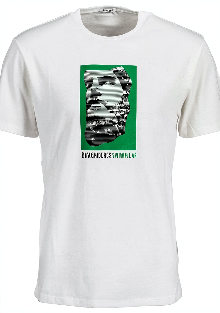 'Bikkembergs T-shirt uomo in cotone bianco su sfondo neutro'