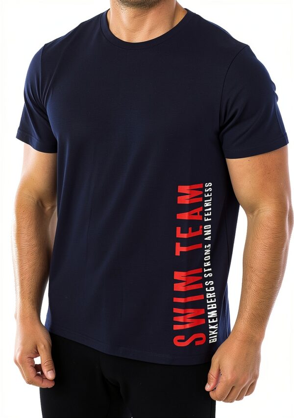 Bikkembergs Maglietta Uomo Navy Tessuto Laterale Stampa