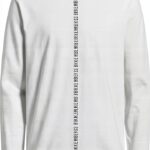 Maglia Logo Girocollo Manica Lunga Uomo Nero Bianco XL S-0