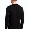 Maglietta Logo Girocollo Manica Lunga Uomo Nero Bianco XL S-3